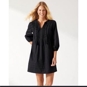 Tommy Bahama Salina Key organic cotton poplin dress in black size M NWT